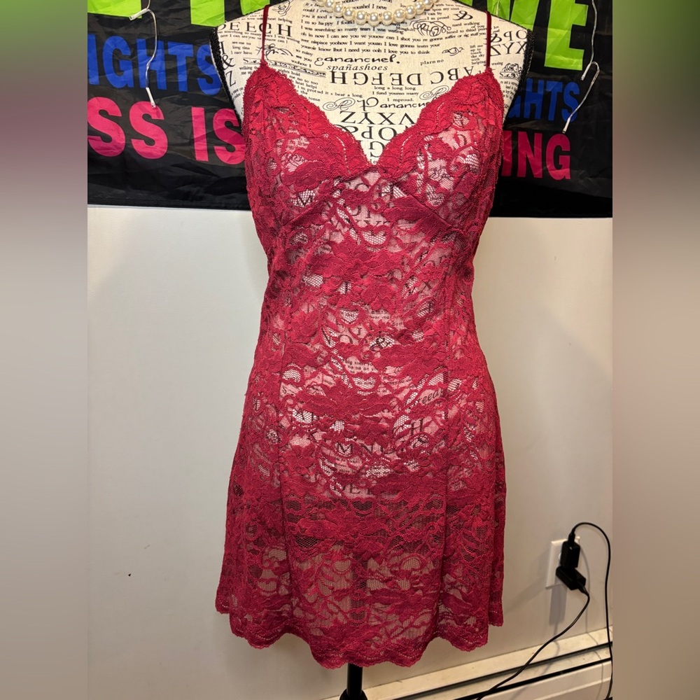 Victoria's Secret Red Lace Chemise